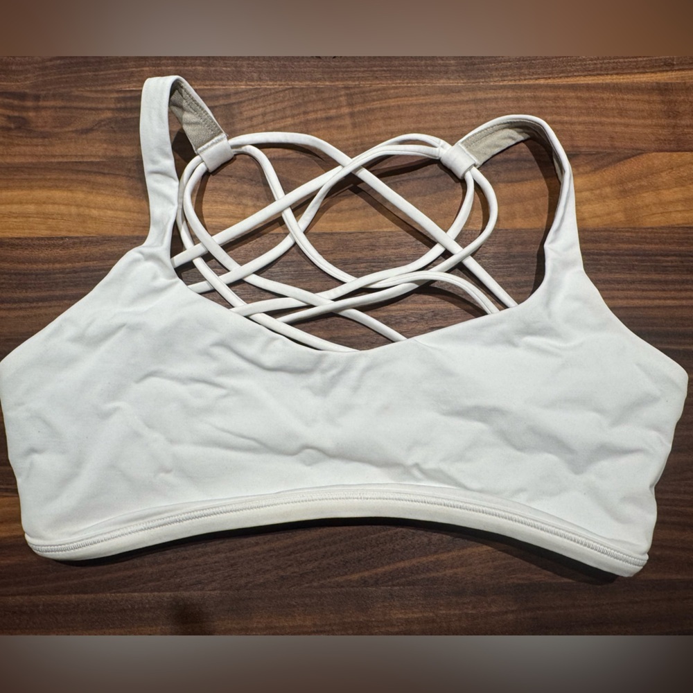 Lululemon Athletica Cream Strappy Sports Bra